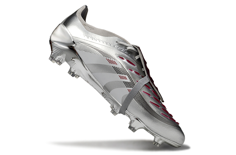 Adidas Predator Elite Fold-over Tongue FG JUDE BELLINGHAM Chrome Dream - Silver Metallic/Legacy Burgundy/Maroon Limited Edition