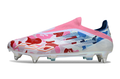 Top view of Adidas F50 x BAPE Elite SG Laceless boots – showcasing the laceless construction and sleek design.