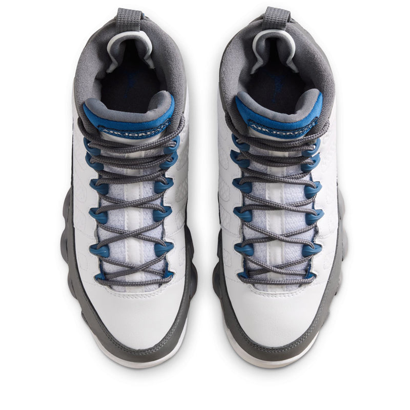 Air Jordan 9 Retro 'Flint Grey' (GS) - White/French Blue