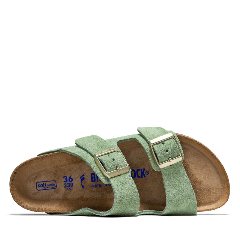 Women's Birkenstock Arizona Soft Footbed Suede - Green Tea
