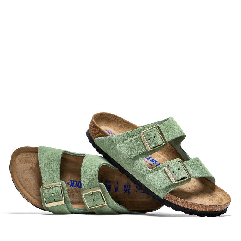 Women's Birkenstock Arizona Soft Footbed Suede - Green Tea
