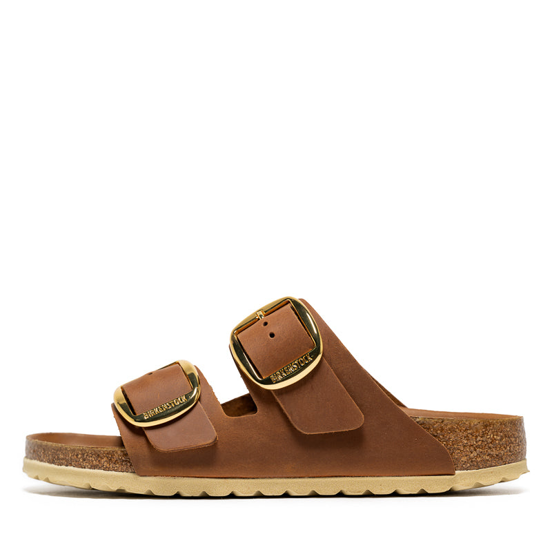 Women's Birkenstock Arizona Big Buckle Oiled Leather - Cognac
