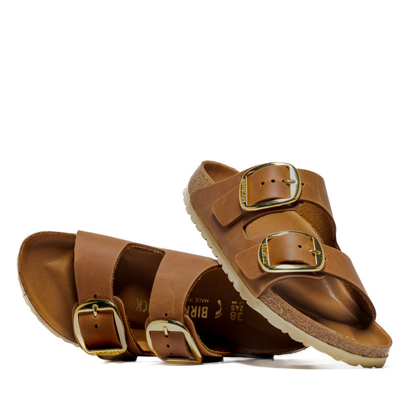 Women's Birkenstock Arizona Big Buckle Oiled Leather - Cognac