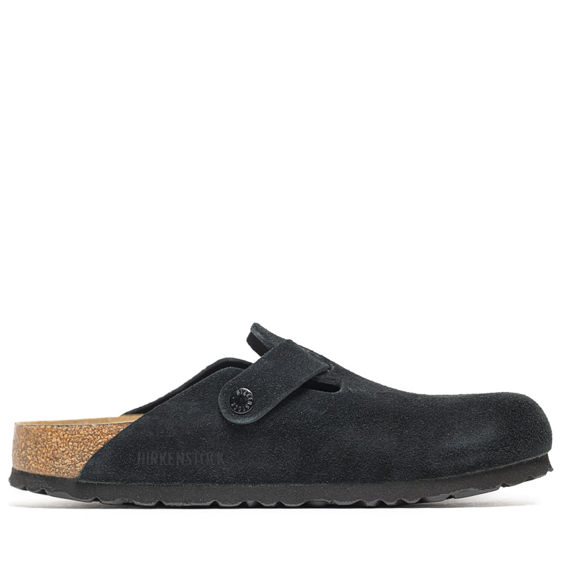 Birkenstock Boston Soft Footbed Suede - Black
