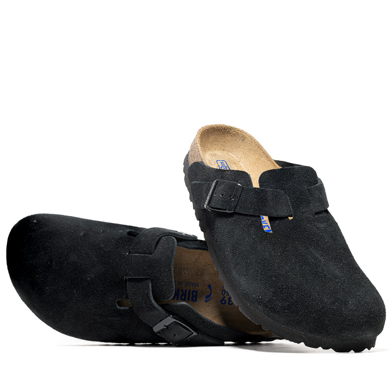 Birkenstock Boston Soft Footbed Suede - Black