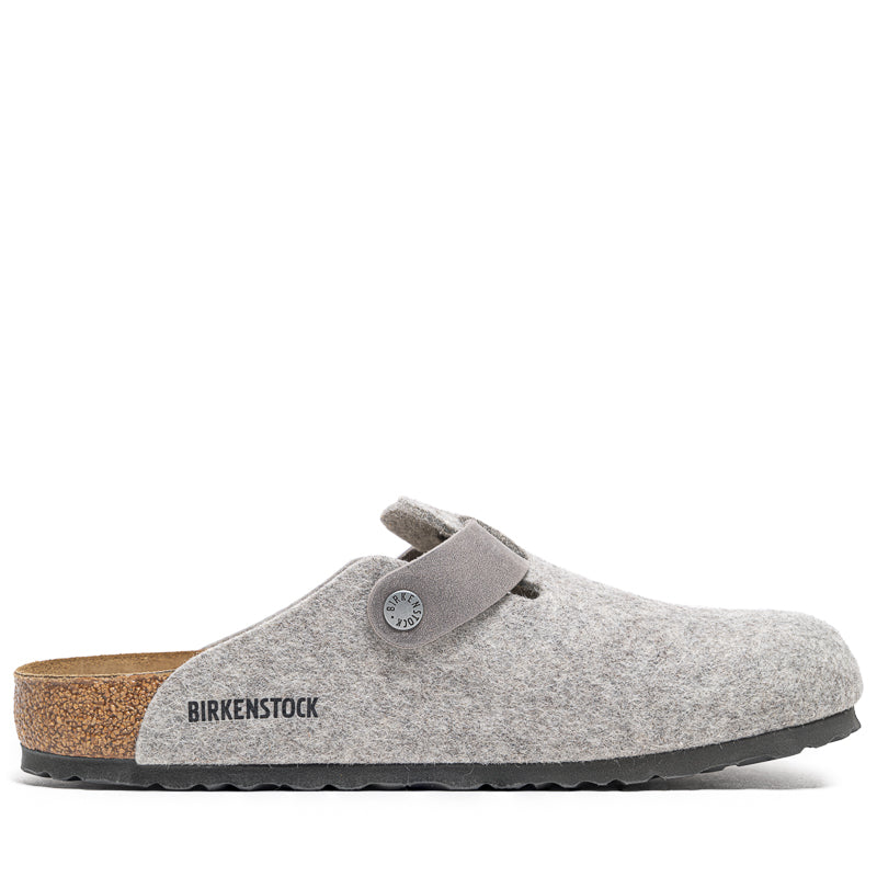 Birkenstock Boston Wool Oiled Leather - Light Gray