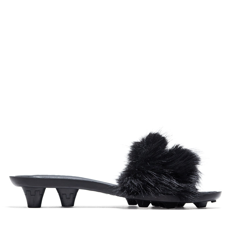 Women's Fenty x Puma Chic Fur Slide - Black/Silver