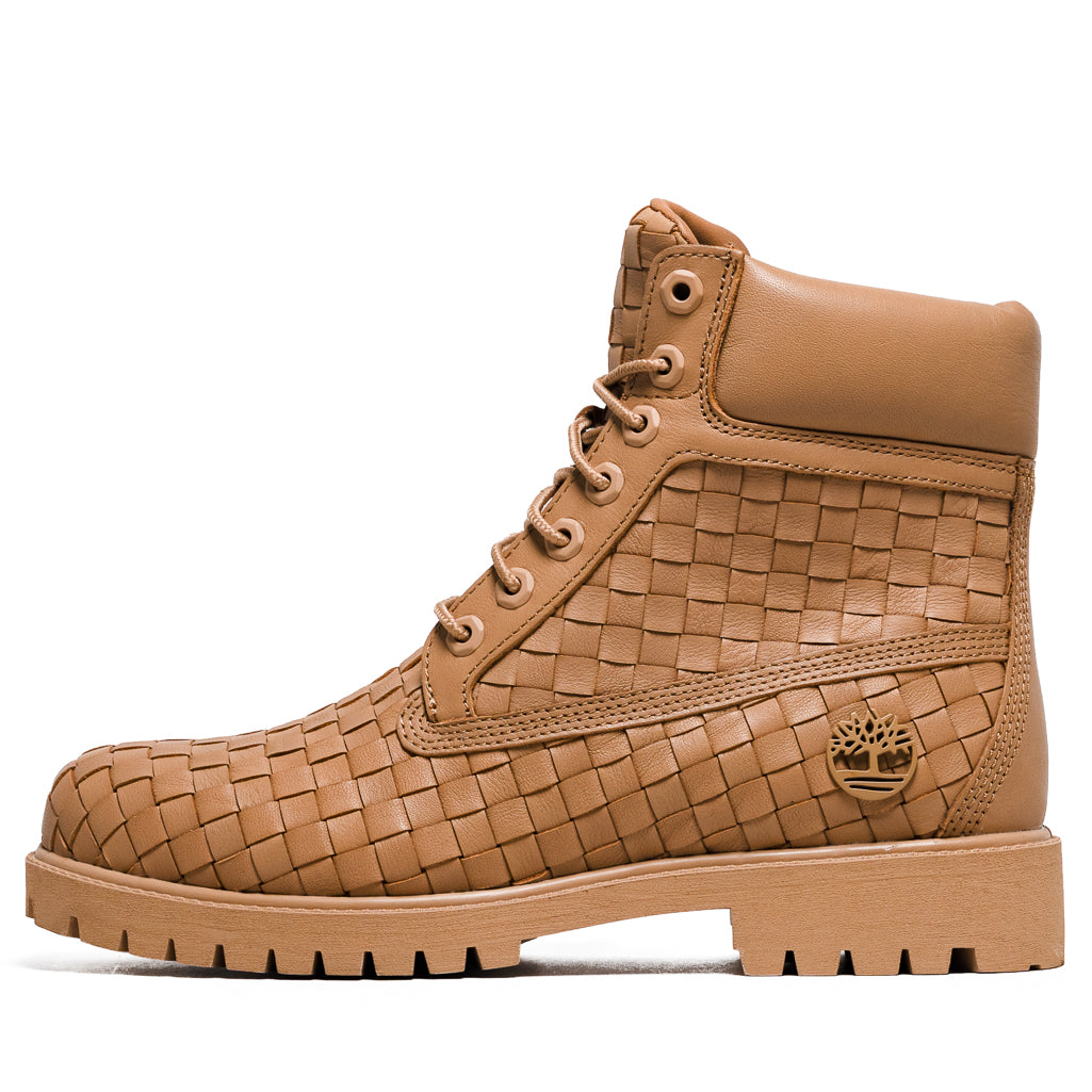 Timberland Textured Premium 6" Lace Up Boot - Medium Beige Full Grain